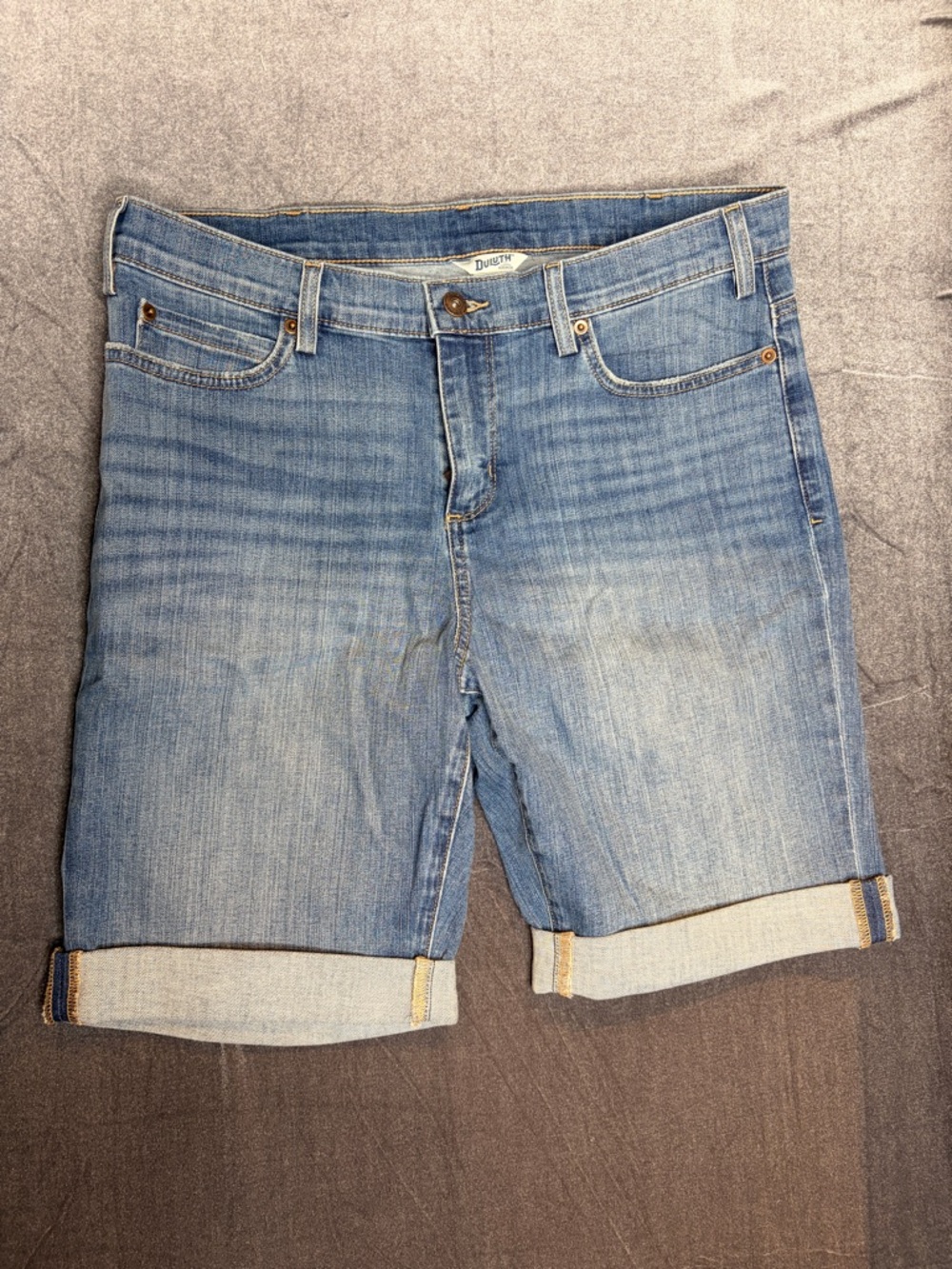 Duluth Trading Co Light Blue Denim Women's Bermuda Shorts